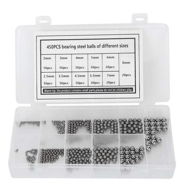 450Pcs Bearing Steel Balls Classification Kit High Hardness