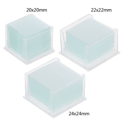 100 Pcs Transparent Square Glass Slides Coverslips Coverslid
