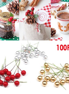 50/100PCS Artificial Berry Vivid Holly Berry Berries Home 10