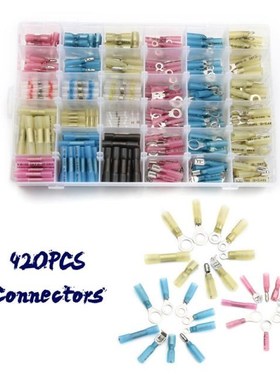420Pcs Waterproof Solder Seal Heat Shrink Terminals Set Insu
