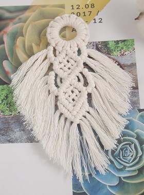 1pc Macrame Door Handle Swing Rope 17cm Wall Hanging Decorat