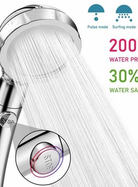 High Pressure Shower Head With ON/Off Switch 3 Function Wate