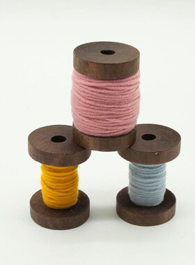 3pcs Empty Wooden Bobbins Spools Thread Sewing Machine Craft
