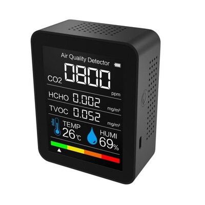 5 in1 CO2 Meter Carbon Dioxide Sensor Air Quality Monitor An