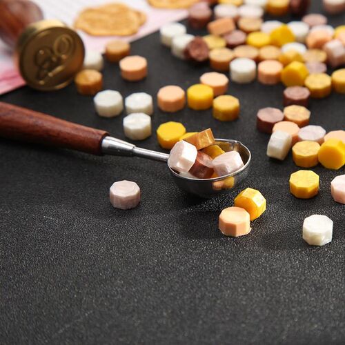100pcs Retro Octagon Fire Painting Pills Sealing Wax Granule