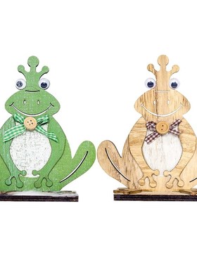 Easter Frog Decoration Wooden Frog Ornament Tabletop Decorat
