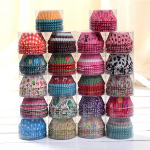 100Pcs Colorful Paper Cake Cupcake Liner Baking Muffin Box C