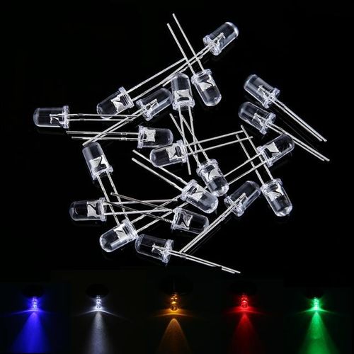 100pcs 5Colors Assorted 5mm Round LED Diodes Set Clear Red G