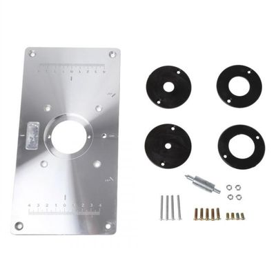 Aluminum Router Table Insert Plate with 4 Rings Screws 适用