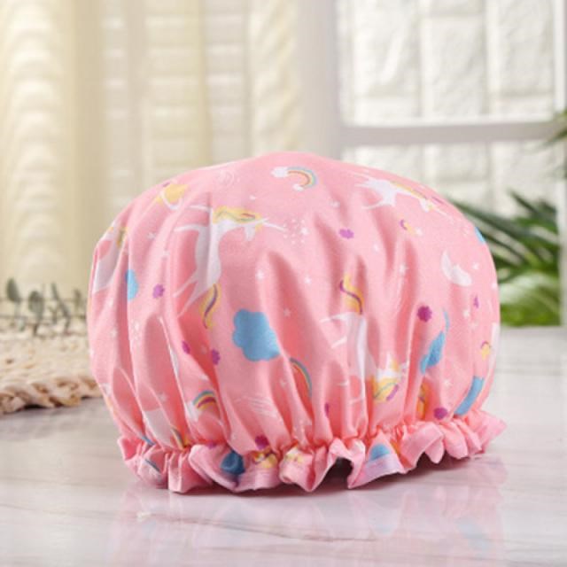 Double-layer shower cap waterproof adult women shower bath b