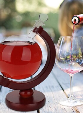 Whiskey Decanter Globe Wine Glass Set Sailboat Skull Inside