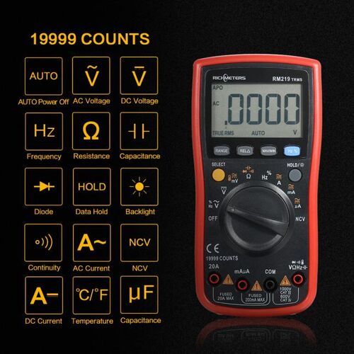 19999 Counts Auto Ranges Digital Multimeter NCV Frequency Au