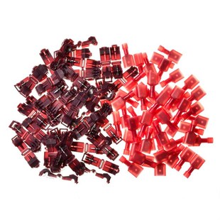 100Pcs/50Pairs Red Wire Cable Connectors Terminals Crimp Sco