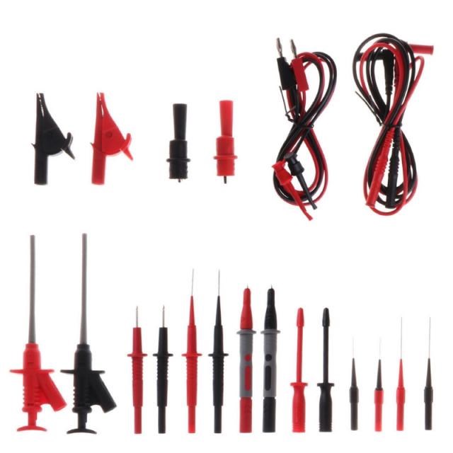 22pcs Multimeter Car Test Accessory Set 4mm Lead Cable Allig