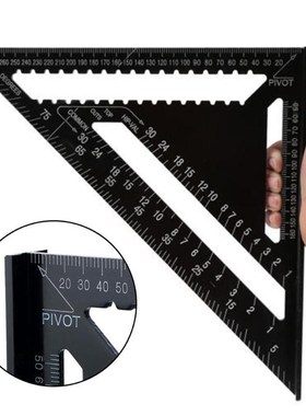 7/12 inch Metric Aluminum Alloy Triangle Angle Ruler Protrac