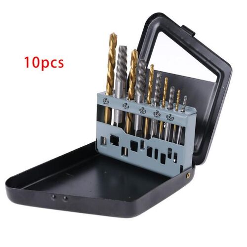 10Pcs/Set Damaged Screw Extractor Drill Bits Guide Set Broke
