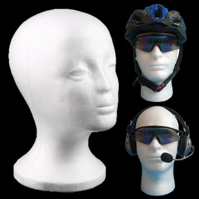 White Female Styrofoam Mannequin Manikin Head Model Foam Spo