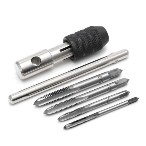5 Pcs T Type Hand Screw Thread Taps Drill Kit M3 M4 M5 M6 Se