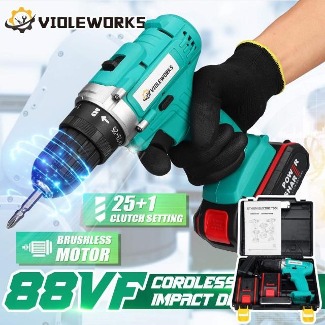 NEW 88VF 350N.m Brushless Electric Impact Cordless Drill Pow