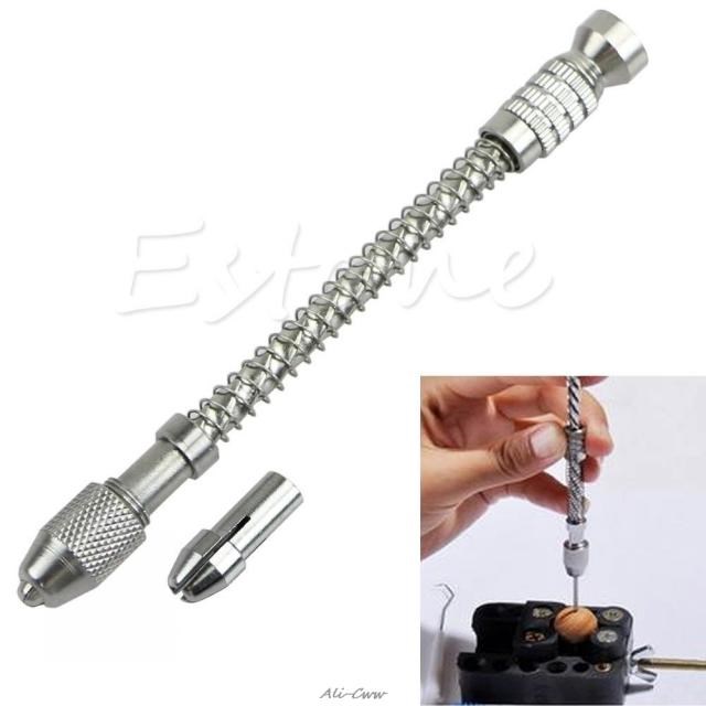 Mini Pin Vise Bois Spiral main Poussez Drill Chuck Jewelry o