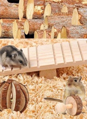 10Pcs Natural Wooden Rabbits Exercise Toys Pine Dumbells Uni