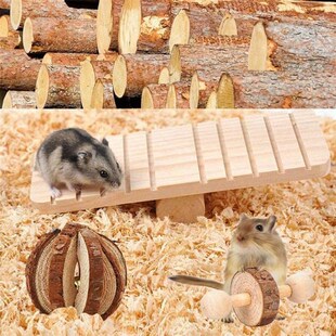 10Pcs Natural Wooden Rabbits Exercise Toys Pine Dumbells Uni