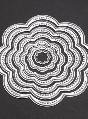 7Pcs/Set Frame Flower Circles Metal Cutting Dies for Scrapbo