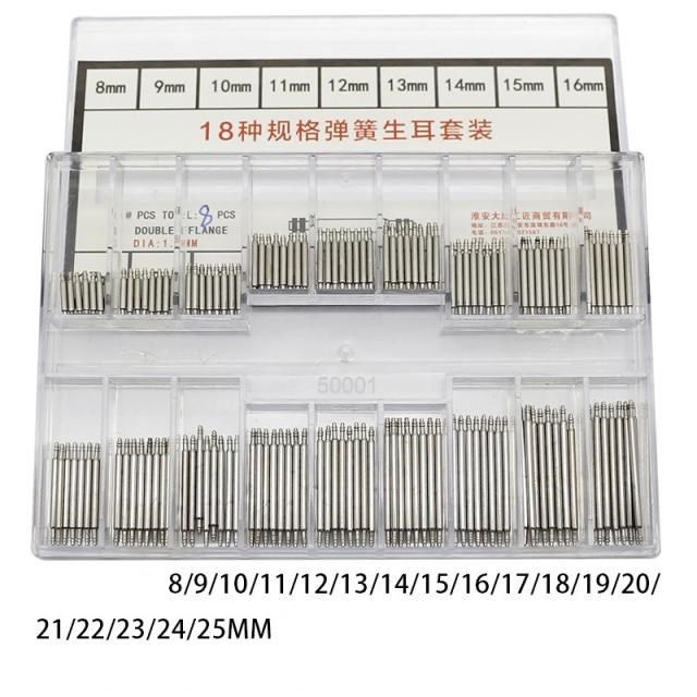 144Pcs 8-25mm Watch Band Spring Bars Strap Link Pins Repair