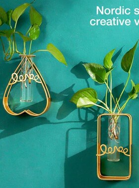 Terrarium Iron Glass Vase Hydroponic Plant Flower Vase Home