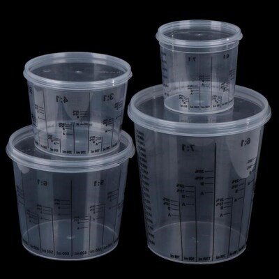 5pcs Plastic Paint Mixing Cups 385ml Paint Mixing Calibrated