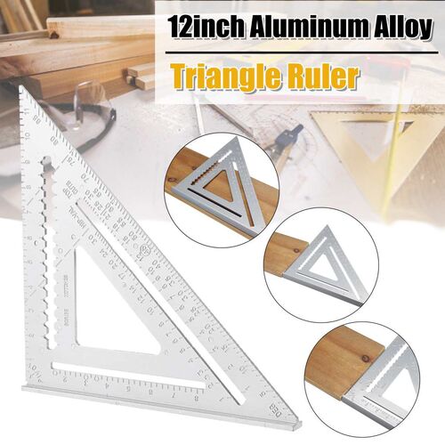 Angle Ruler 12 inch Imperial Aluminum Alloy Triangular Measu