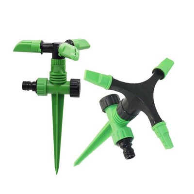 2 Pcs Automatic 360 Degree Spiked Rotating Sprinklers 3-Arm
