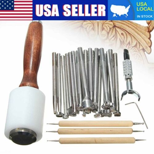 25Pcs Stainless Steel Leather Working SaddleMaking Tools Car