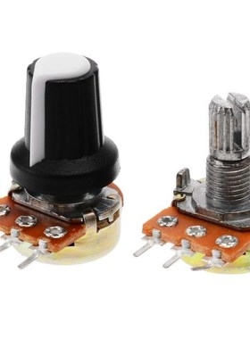 5 PCS New 10K OHM 15mm Resistor Potentiometer With White Kno