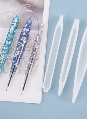5 Pcs Crystal Epoxy Resin Mold Ballpoint Pen Casting Silicon
