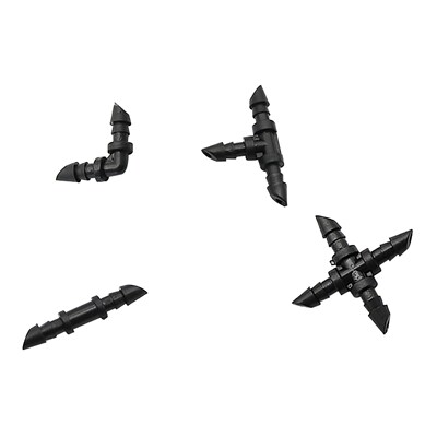 Plastic 4/7mm Hose Connectors Barbed Tee Cross Straight Elbo