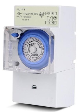 Din Rail Mechanical Timer Switch AC 220V 16A 24H 8 Settings