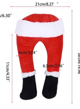 Christmas Tree Stick Out Santa Kicking Legs Door Ornament In