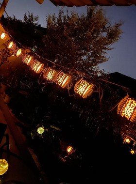 6/10 LED Solar String Lights Outdoor Lamp Hanging Flame Lant