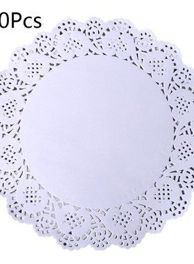 100Pcs Round Lace Paper Mats Coasters Placemats Wedding Even