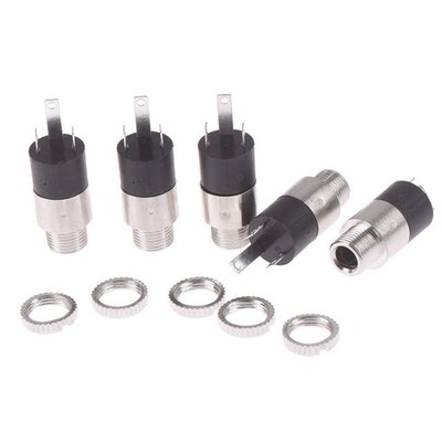 5 Pcs Silver Plated PJ392 3.5mm Audio Headphone Connecto Aud