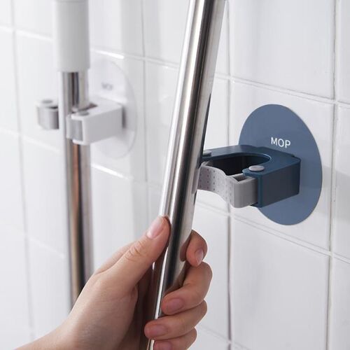 Mop Holder Rack Mop Clip Broom Fixed Rack Free Punch Durable