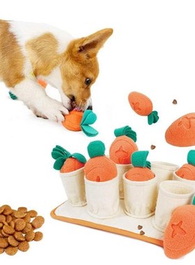 Carrot Dog Toys Slow Feeding Snuffle Mat Food Foraging Train