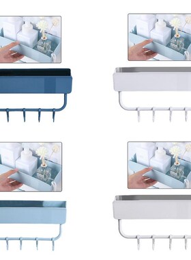 Kitchen Wall Shelves Bathroom Corner Shelf with 4 Hangers Wa