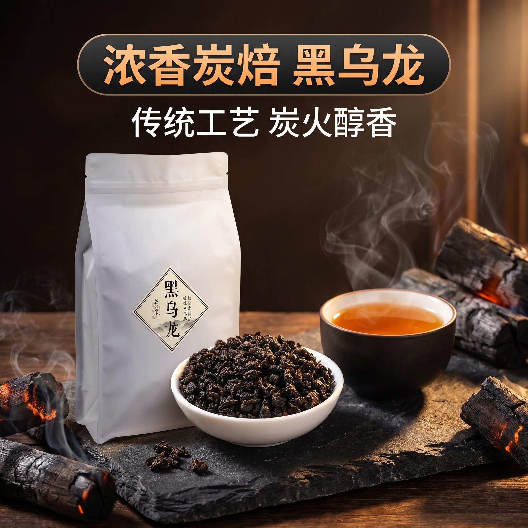 福建炭焙黑乌龙茶浓香袋装