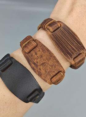 厂家做旧欧美复古网红代发手环朋克手环学生编织男女牛皮小众手链