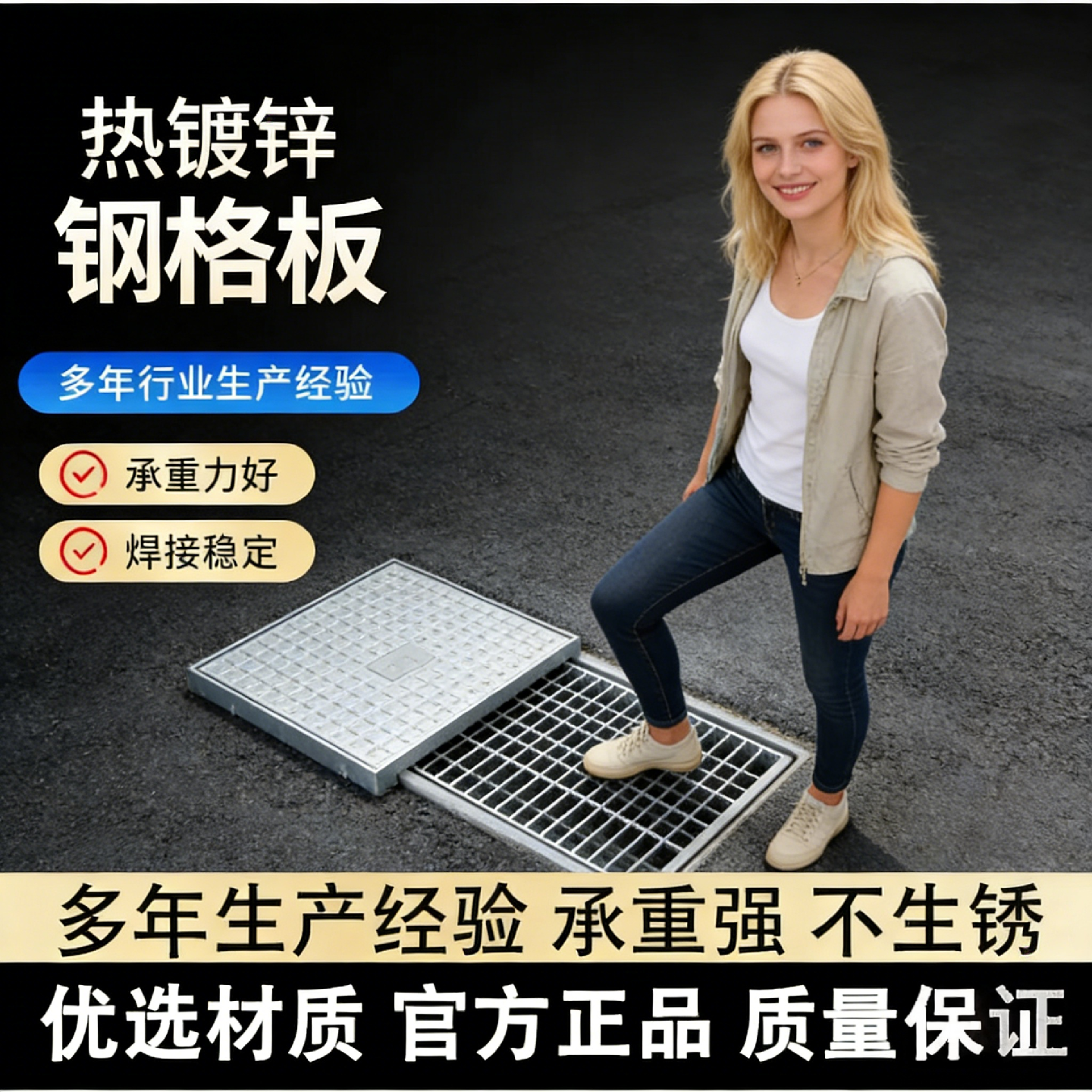 热镀锌格栅板防锈镀锌钢格板楼梯踏步板排水沟盖板不锈钢齿形现货,基础建材,排水沟槽/盖板,淘宝优惠券,粉丝福利购,淘宝优惠卷