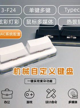 USB双键大二2键热插拔机械轴有线回车空格自定义切屏心里反应式