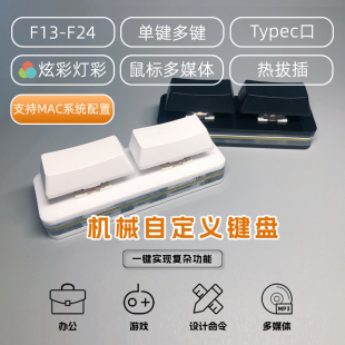 USB双键大二2键热插拔机械轴有线回车空格自定义切屏心里反应式