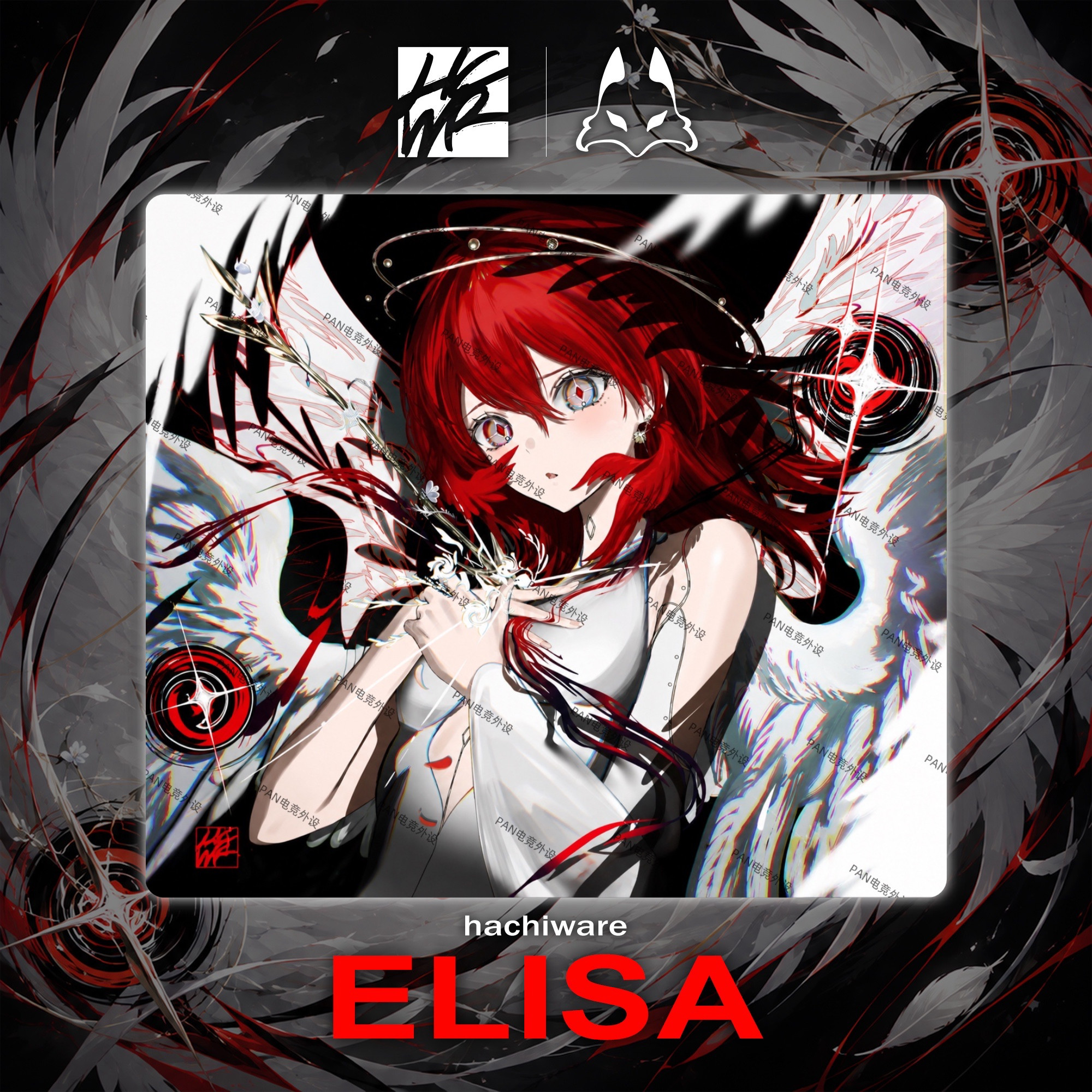 Hachiware [Elisa]二次元电竞游戏钢化玻璃鼠标垫打瓦FPS专用大号